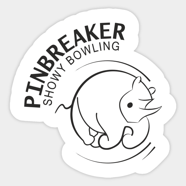 Pinbreaker - Showy Bowling (black) Sticker by aceofspace